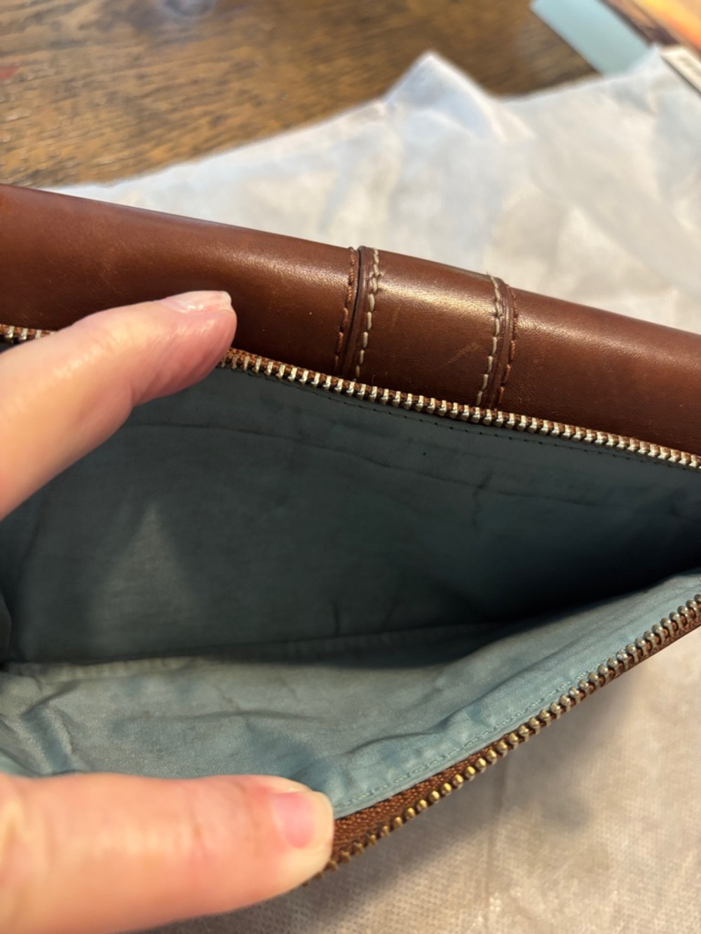 Coach Brown Leather Continental Wallet - Picture 12 of 15